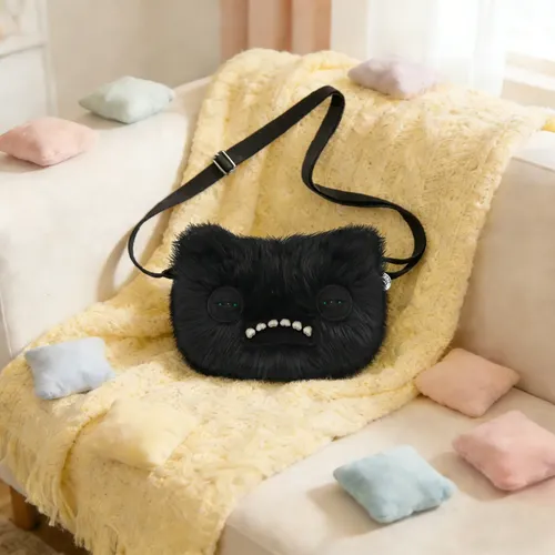 Funny Ugly Monster Black Crossbody Bag